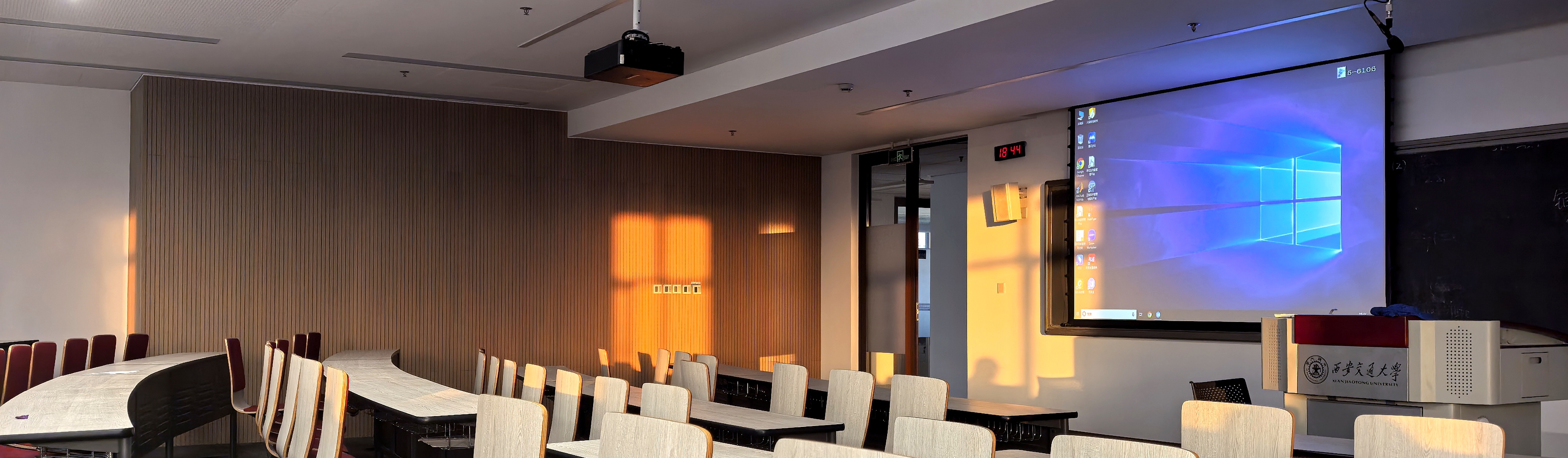 Windows in classroom